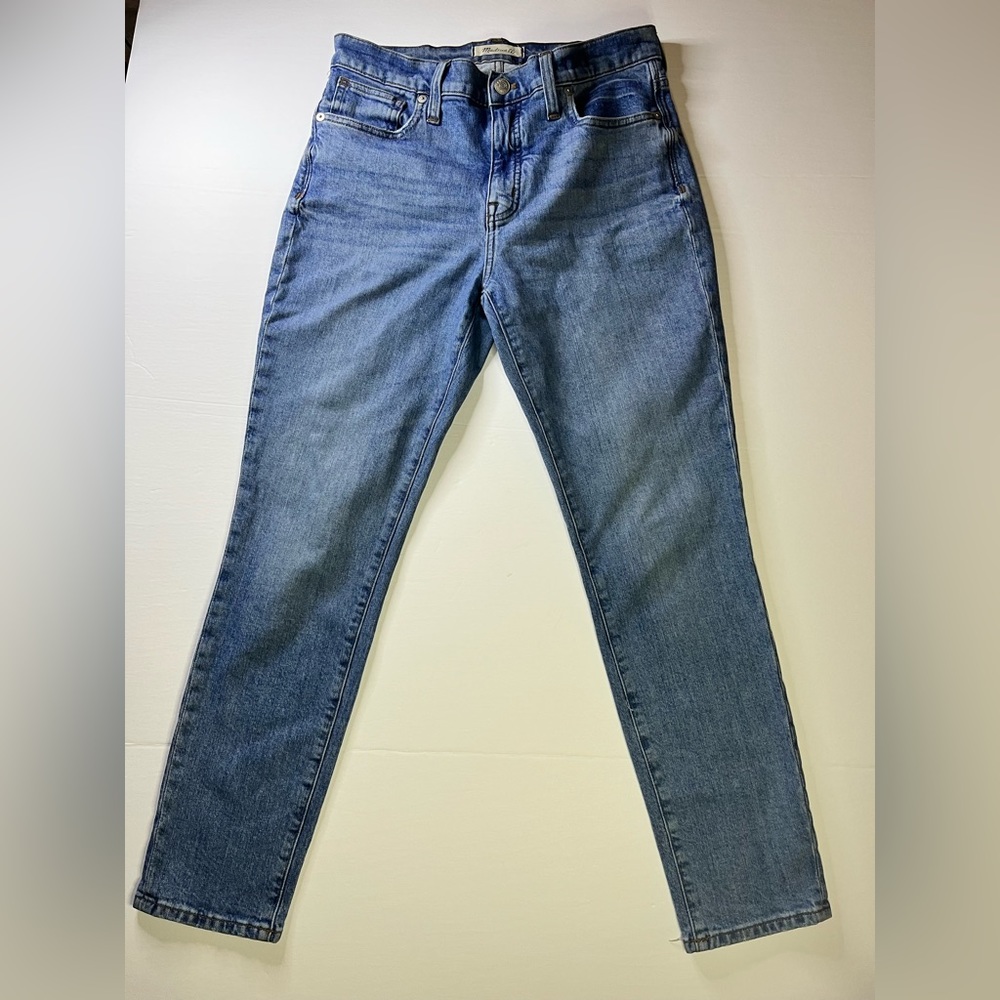Madewell 9" High Rise Jeans Women 28 Blue Medium Wash Skinny Distressed Jeans